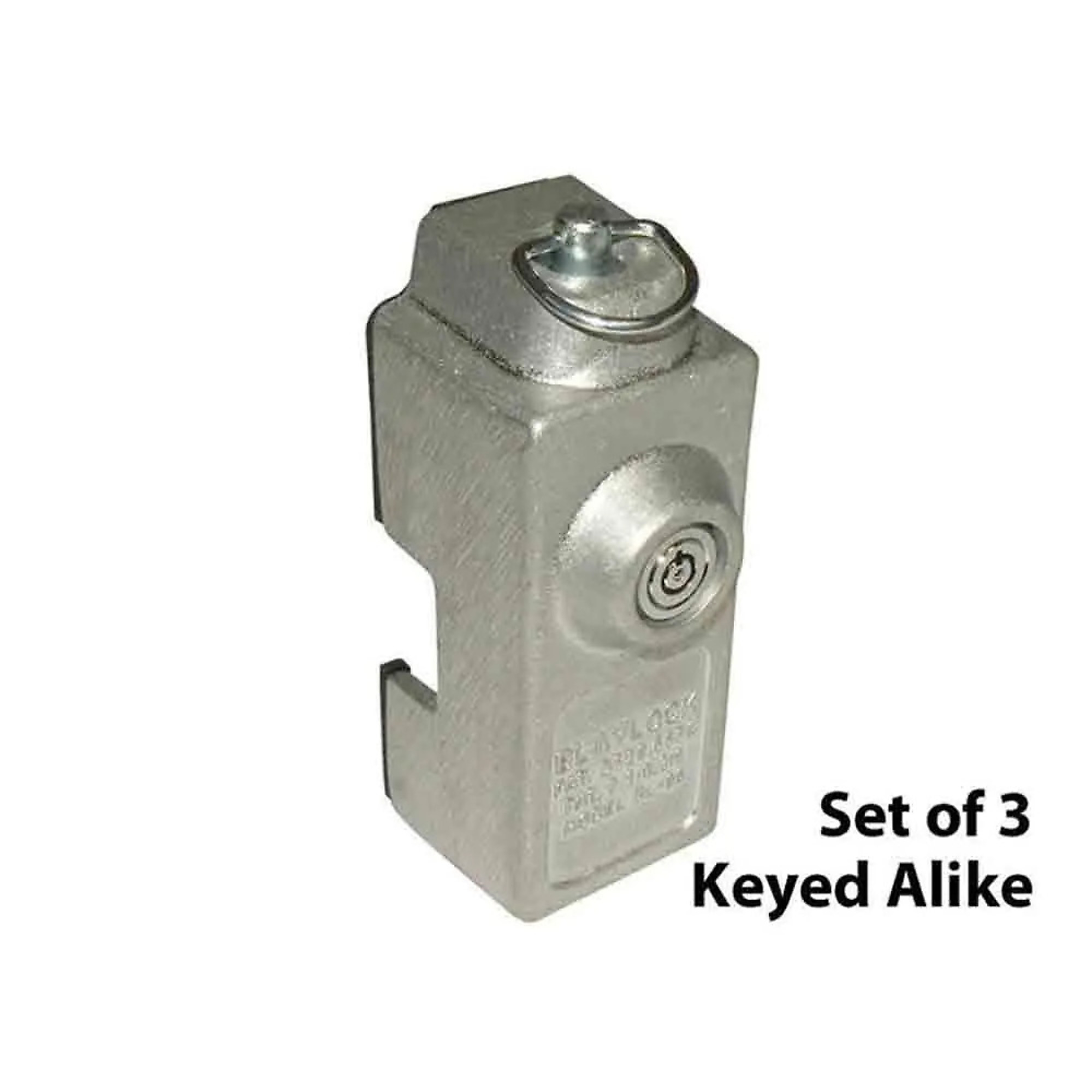 Blaylock Trailer Door Shackle Lock — 2-1/4in. x 2-5/8in. x 6-5/8in., Aluminum, 3-Pack Keyed Alike, Model# DL-80-KA3